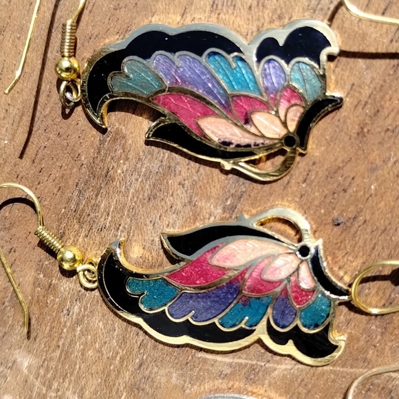 Vintage Wild Bryde Hummingbird , Dragon & Butterfly Cloisonne Enameled Dangling - Picture 4 of 9